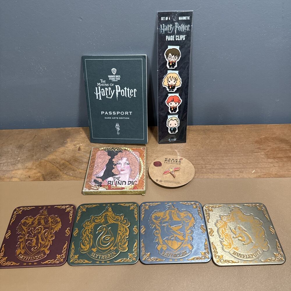 Harry Potter & Fantastic Beasts Bundle Coasters Page Clips Pin Passport Book
